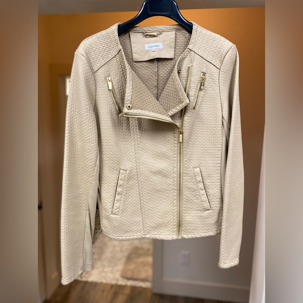 Calvin Klein Cream Textured Women's Jacket